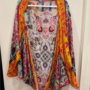 Anthropologie Multicolor Floral Kimono Blouse